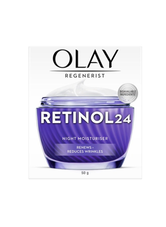 Olay Regenerist Retinol 24 Night Cream l Renews and Resurfaces Skin Overnight l No Redness or Irritation | Fragrance Free l Normal, Oily, Dry and Combination Skin 50g - Image 4