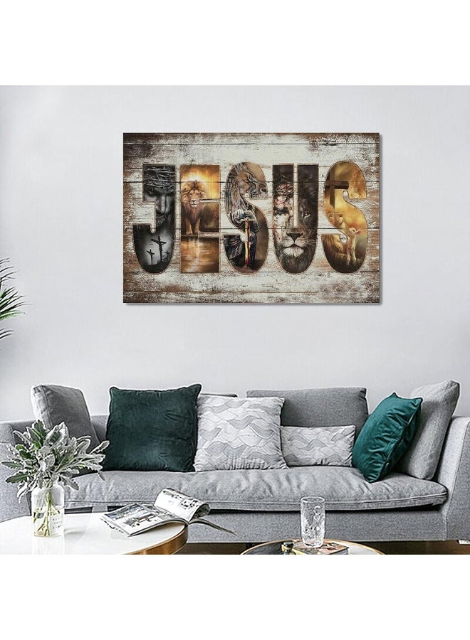 citari Amazing Jesus Pictures Canvas Poster Jesus Lion and Lamb Canvas Print God Bible Christian Religious Canvas Wall Art Decor Painting Christ Faith Prints Artwork Home Decor Framed for Bedroom Living Room - Image 5