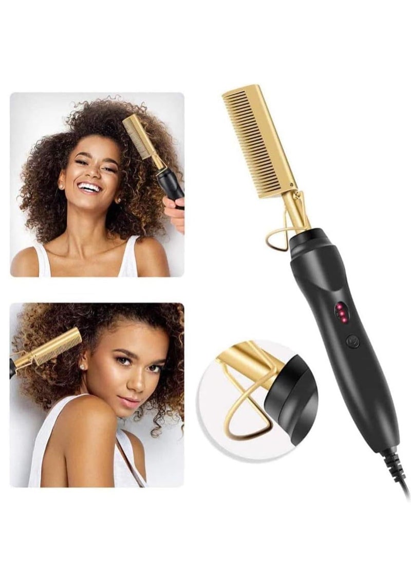 ELTRAZONE Portable Comb Hair Straightener Ceramic Electric Hot Wet Dry Use Straightening Heating Iron for Men Women Curls And Other Fine Hairstyles,30S Fast Heat Up, Auto Off,360 Swivel Cord - Image 2