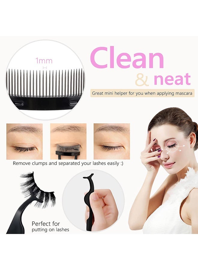 Eyelash Curler & Eyebrow Brush Kit for Women, with Lash Comb, Extension Tweezers, Mascara Brushes & 10 Silicone Refill Pads - Image 4