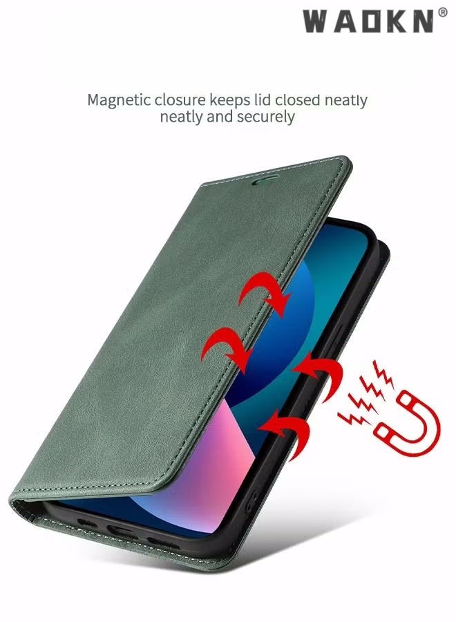 WAOKN For Samsung Galaxy S24 Ultra Case,Luxury Leather Wallet Cover, Leather Wallet Case Classic Design with Card Slot and Magnetic Flip Flip Folding Case for Galaxy S24 Ultra Phone Shell 6.8'' Case - Image 4