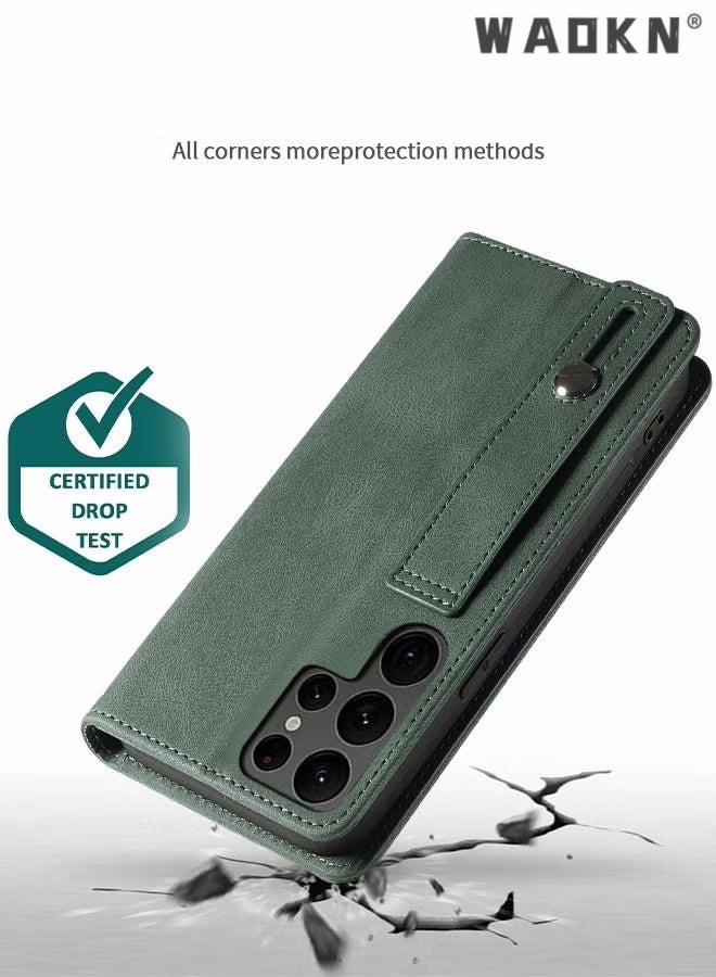 WAOKN For Samsung Galaxy S24 Ultra Case,Luxury Leather Wallet Cover, Leather Wallet Case Classic Design with Card Slot and Magnetic Flip Flip Folding Case for Galaxy S24 Ultra Phone Shell 6.8'' Case - Image 5