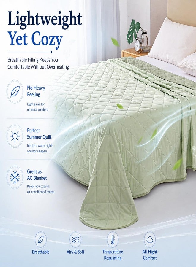 EVOLIVE Cooling Quilt, Diamond Quilted Elastane Lightweight Comforter, Reversible Breathable Soft All Season Bedspread with Elastane (Green, Full/Queen) - Image 5