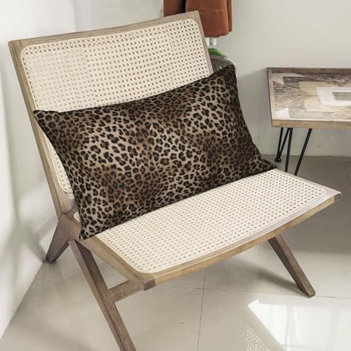 JEFERSO Brown Leopard Print Pillow Covers 12x20 Set of 2 Cheetah Pillowcase Animal Skin Cheetah Print Decorative Throw Pillows Outdoor Farmhouse Decor Lumbar Modern Cushion Case for Couch Sofa Room - Image 5
