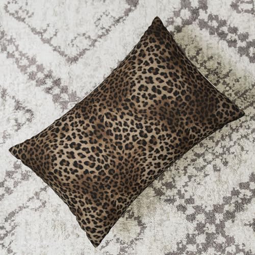 JEFERSO Brown Leopard Print Pillow Covers 12x20 Set of 2 Cheetah Pillowcase Animal Skin Cheetah Print Decorative Throw Pillows Outdoor Farmhouse Decor Lumbar Modern Cushion Case for Couch Sofa Room - Image 4