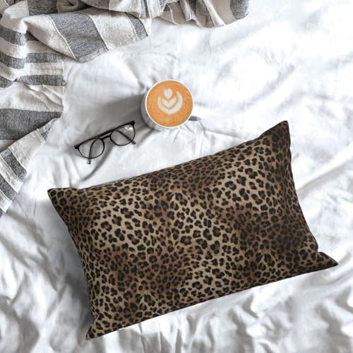 JEFERSO Brown Leopard Print Pillow Covers 12x20 Set of 2 Cheetah Pillowcase Animal Skin Cheetah Print Decorative Throw Pillows Outdoor Farmhouse Decor Lumbar Modern Cushion Case for Couch Sofa Room - Image 3