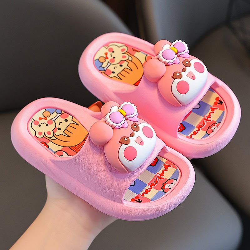Cute Cartoon Kids Slippers Non-Slip Summer Stereo duck/Yellow - Image 3