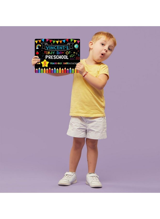 WaaHome - First And Last Day Of School Board 9''X12'' Double Sided Back To School Sign My 1St Day Of Kindergarten Preschool Chalkboard Sign For Kids Girls Boys Back To School Photo Prop Supplies - Image 1
