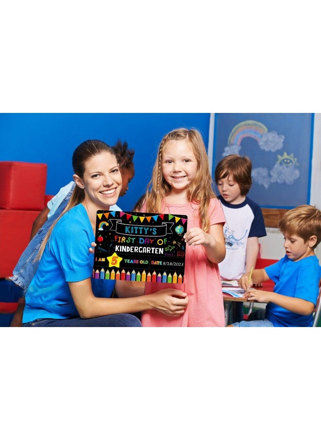 WaaHome - First And Last Day Of School Board 9''X12'' Double Sided Back To School Sign My 1St Day Of Kindergarten Preschool Chalkboard Sign For Kids Girls Boys Back To School Photo Prop Supplies - Image 1