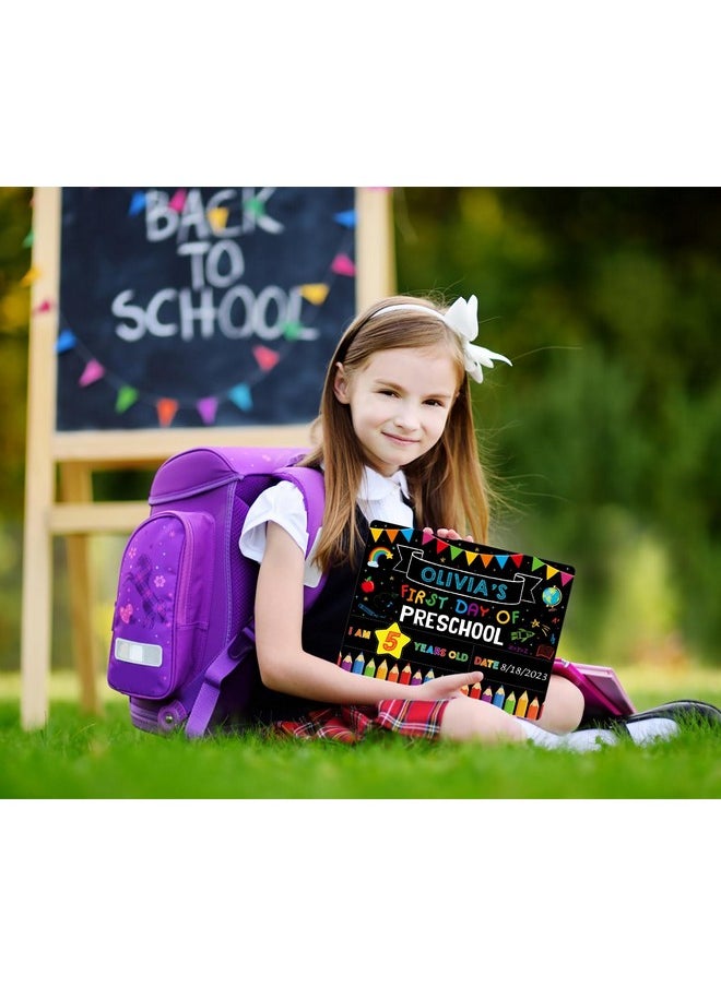 WaaHome - First And Last Day Of School Board 9''X12'' Double Sided Back To School Sign My 1St Day Of Kindergarten Preschool Chalkboard Sign For Kids Girls Boys Back To School Photo Prop Supplies - Image 1