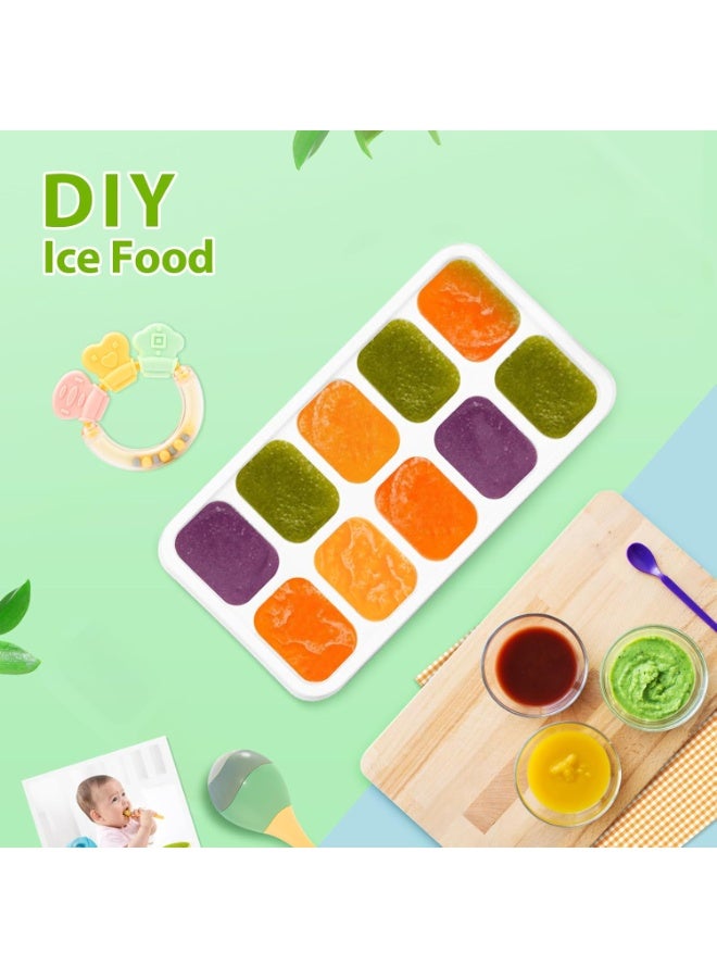 4 Pack Silicone Ice Cube Trays with Lids, Stackable BPA & LFGB Safe Ice Cube Molds, Easy Release Ice Trays for Freezer, Kitchen, Coffee, Cocktails, Soup & Baby Food - Image 5