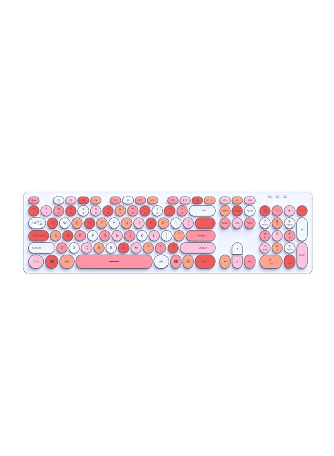 Film Suit Cute Typing Girls Keyboard Wired Mechanical Office Punk Computer Pink Mute Feel Mouse-Color:White-pink Keyboard [light Sound Of Keys √ Clear Characters And Wear-resistant] + Silent Mouse - No - Official Standard  - Image 2