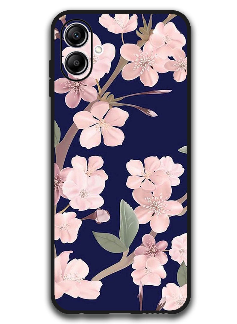 Theodor Protective Case Anti Scratch Shock Proof Bumper Cover For Samsung Galaxy A06 Pink Flowers In Blue Background - Image 1