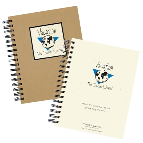 Write it Down series by Journals Unlimited, Guided Journal, Vacation, The Traveler's Journal, Full-size 7.5"x 9", Kraft Hard Cover, Made in USA - Image 2
