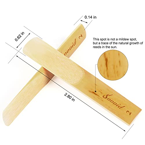 Sovvid 10 Pack Professional Alto Saxophone Reeds with Plastic Box, Strength 2.0 Alto Sax Reeds, Laser Engraved Marking & Thinner Reed Tip for Easy of Play, Traditional Reeds for Saxophone Alto - Image 2