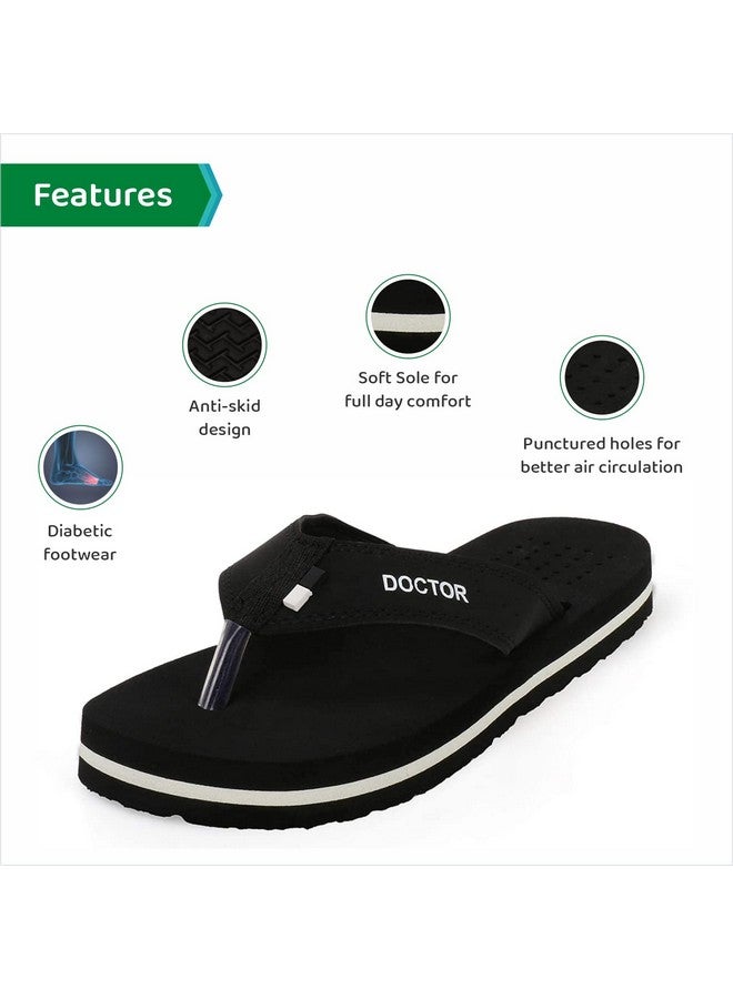 ORTHO JOY Extra Soft Doctor Ortho Slippers for men - Black - Image 3