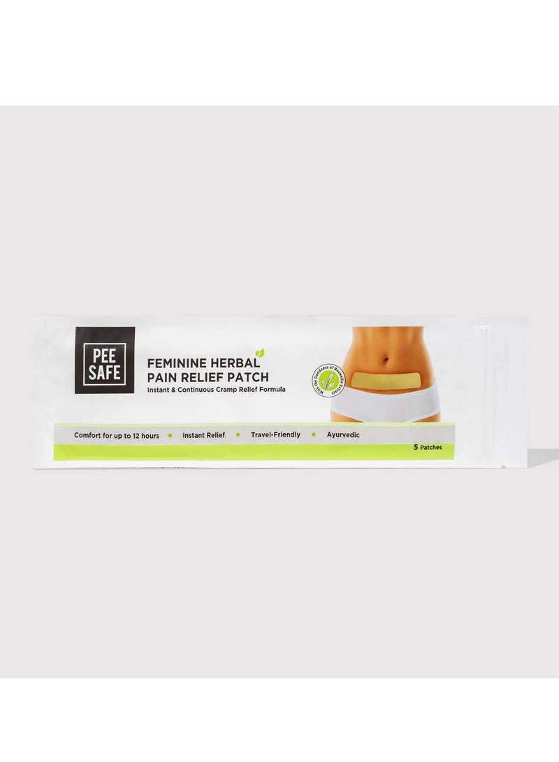 PEESAFE Peesafe Feminine Herbal Pain Relief Patches, Natural with No Side Effects, Gives Instant Period Pain Relief, and Lasts For Up To 12 Hours (5 Patches) - Image 1