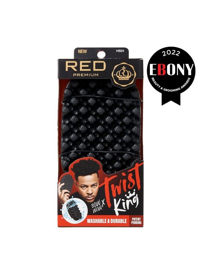 ريد باي كيس فرشاة تصفيف الشعر تويست كينج من RED by Kiss Bow Wow X Twist King - فاخرة فاخرة مع مشط تصفيف كبير، مضرب إسفنجي متين وقابل للغسل لتجعيد الشعر الأفريقي للحلاقين والاستخدام اليومي، مثالية للشعر المجعد والملفوف و4C  - Image 2