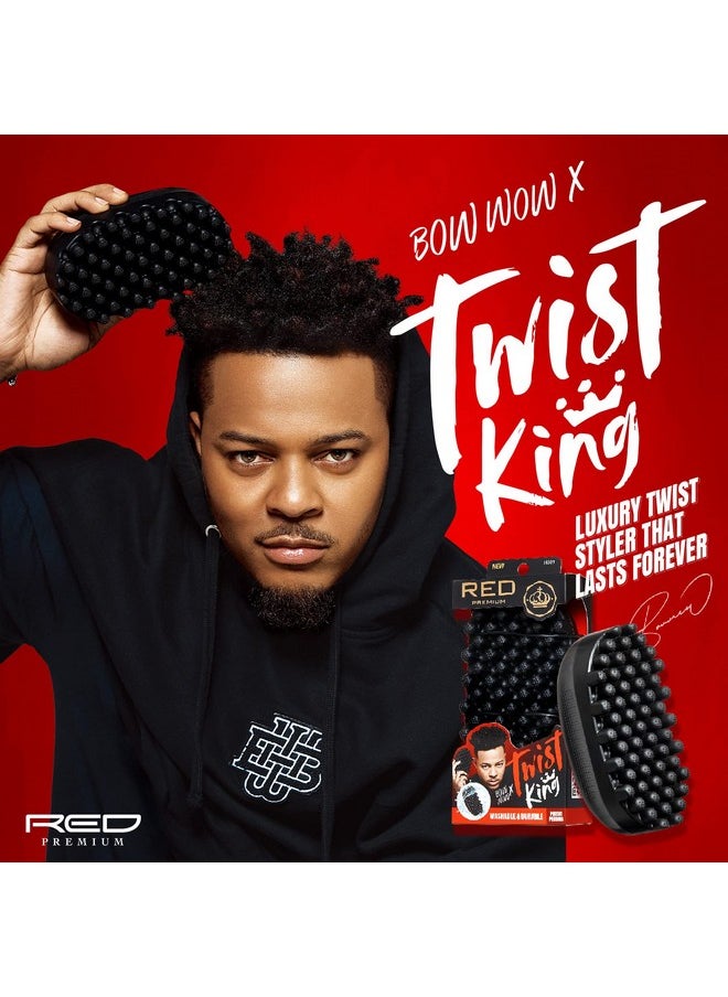 ريد باي كيس فرشاة تصفيف الشعر تويست كينج من RED by Kiss Bow Wow X Twist King - فاخرة فاخرة مع مشط تصفيف كبير، مضرب إسفنجي متين وقابل للغسل لتجعيد الشعر الأفريقي للحلاقين والاستخدام اليومي، مثالية للشعر المجعد والملفوف و4C  - Image 5