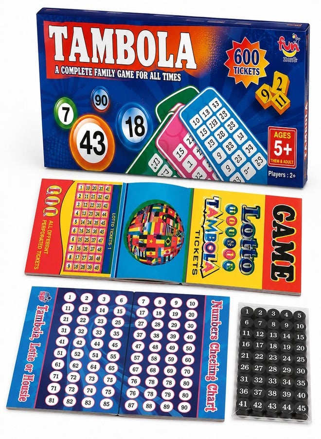 Premium Tambola Game Set with 600 Tickets for Family & Group Fun | Housie Bingo Board Game Kit for Kids & Adults Numbers Calling Board, Reusable Number Tokens & Lottery Tickets - Image 1