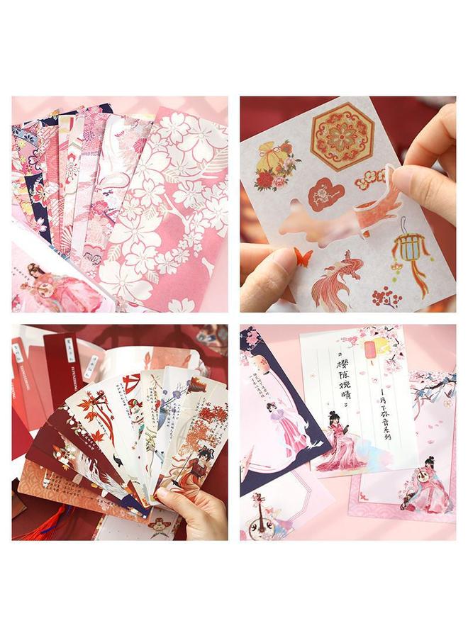 Bluejw Hand Ledger Suit Hand Ledger Gift Box A Set Of Antique Hand Ledger Material Gift Bag Girl Notebook Full Set - Image 4