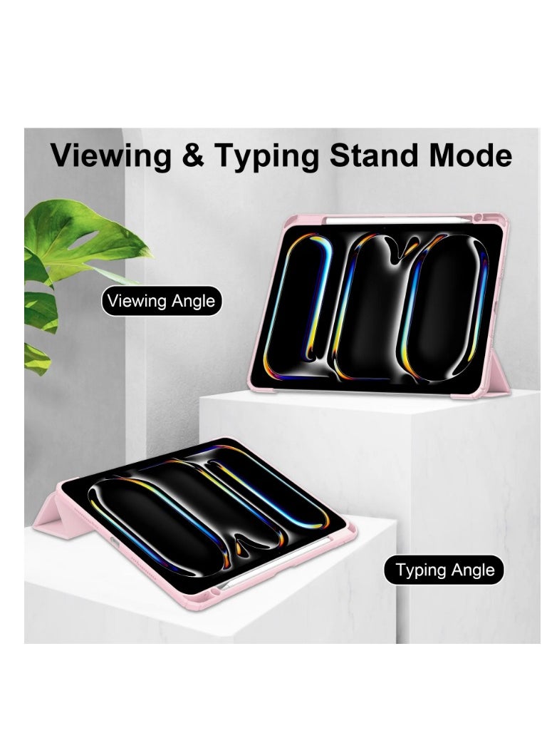 EVO Case for iPad Pro 11 Inch 4th Generation 2022, iPad 11 Pro Case 2021/2020 (3rd 2nd Gen) with Pencil Holder, Transparent Clear Hard Shell Back, Auto Sleep/Wake Function, Pink  - Image 5