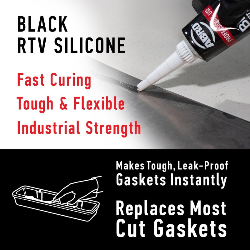ABRO Black RTV Silicone Sealant and Gasket Maker - Up to 500 Degree F Heat, High Temperature Head Gasket Sealant, 3 oz. Tube… Trusted all-purpose quality - Image 2