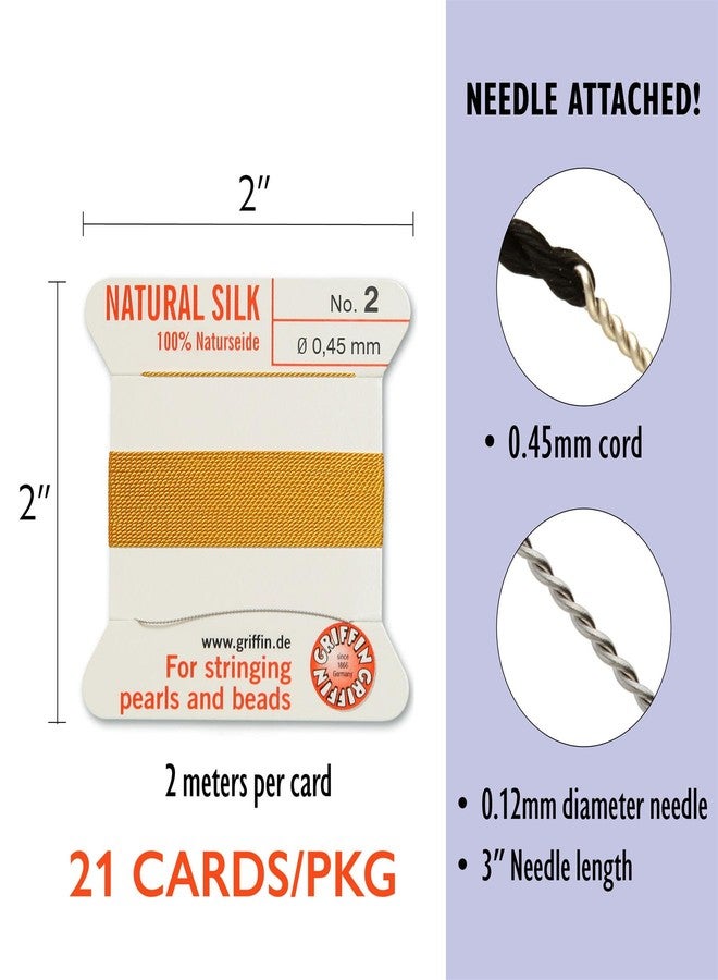 Griffin Silk Bead Cord Perlseide - Size 2 (0.45mm) 21 Color Sampler - 2 Meters per Card - Stainless Steel Needle Attached - for Knotting Pearls, Gemstones, Crystals and Beads - Image 4