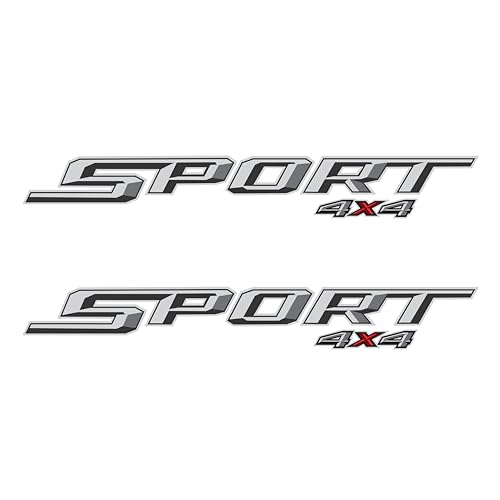 GOLD HOOK Sport 4x4 Decals Compatible with Ford F150 XLT Premium Series Gray Metallic Finish Set of 2 - Image 1
