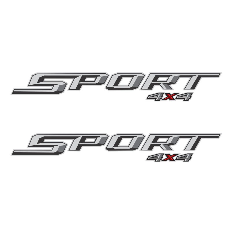 GOLD HOOK Sport 4x4 Decals Compatible with Ford F150 XLT Premium Series Gray Metallic Finish Set of 2 - Image 3