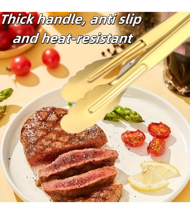 Set Of 4 Golden Clips 304 Stainless Steel Serrated Edges Non Slip Grips For Elegant Gatherings Daily Tasks - Image 4