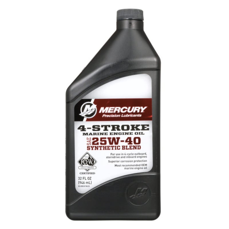Mercury OEM Mercury 4Stroke FCW SAE 25W40 Synthetic Blend Engine Oil One Quart