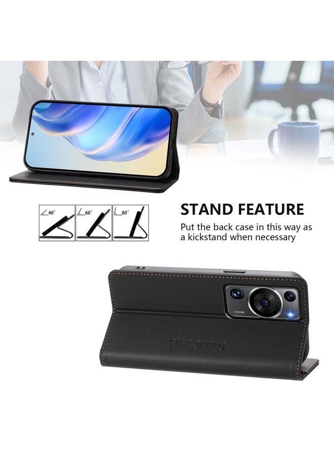 Zaboon Case For Huawei P60 / P60 Pro RC01 Dual-Folded Magnetic Suction RFID Leather Phone Case - Image 4