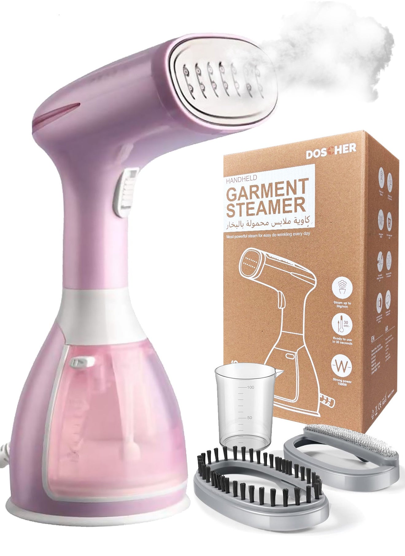 Steam Iron 1500W Handheld Steamer Garment Steamer for Clothes Portable Iron Steam with Strong Penetrating 280ml 