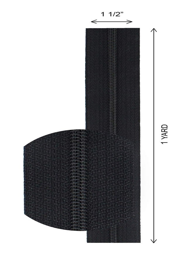 YKK Zipper Repair Kit - Nylon Coil Chain Zipper, Heavy Weight, Made in USA - 1 Yard/Pack, YKK #8 Coil Long Pull Slider, Black - Image 2