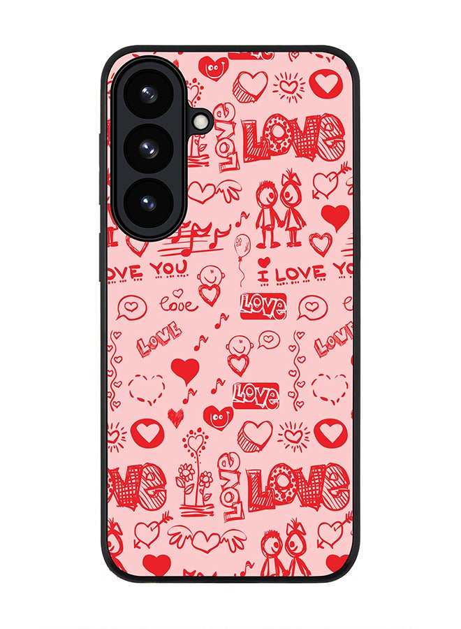 For Samsung Galaxy S26 Case,Slim fit Camera Protection, Shockproof Thin Phone cover  - Love Doodle