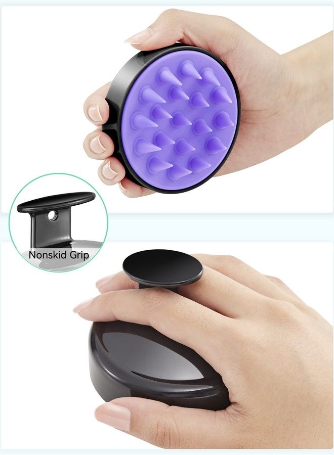 Heeta 2 Pack Hair Scalp Massager Shampoo Brush for Hair Growth, Hair Scalp Scrubber with Soft Silicone, Wet and Dry Hair Detangler (Black & Black) - Image 1