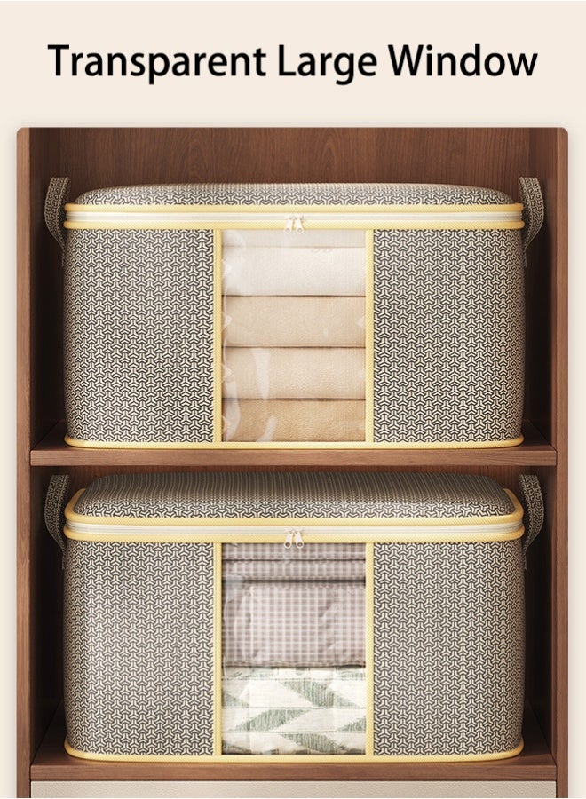 1/2/3pcs Large Storage Bags, Clothes Storage Box, Foldable Closet Organizer Storage Container With Durable Handle, Thick Fabric, Suitable For Blankets Quilts Clothes Bedding - Image 5