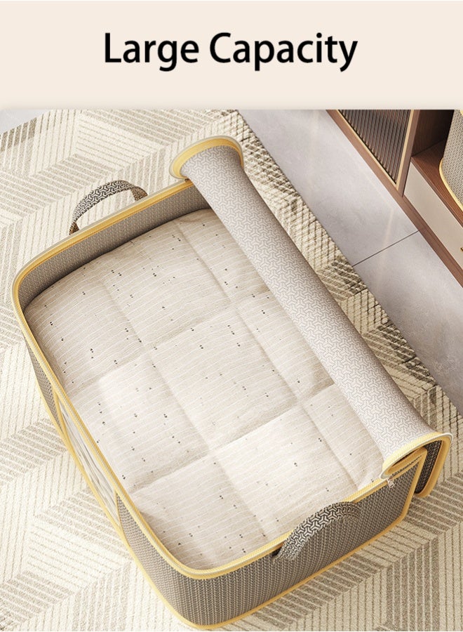 1/2/3pcs Large Storage Bags, Clothes Storage Box, Foldable Closet Organizer Storage Container With Durable Handle, Thick Fabric, Suitable For Blankets Quilts Clothes Bedding - Image 4