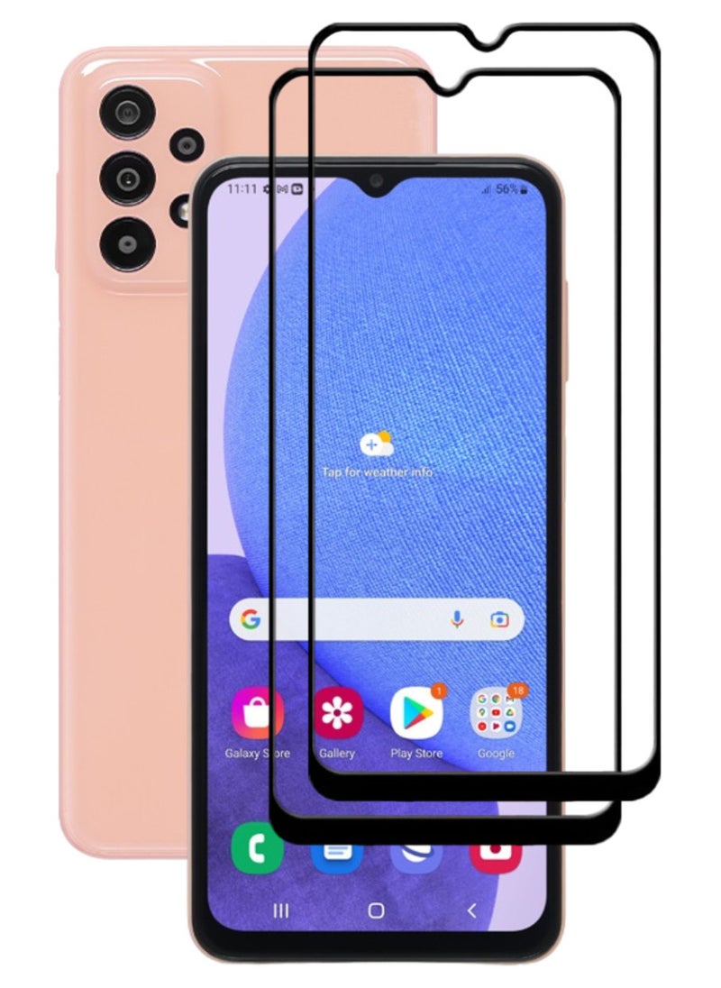 ACLIX 2 Pieces Antistatic ESD Dustproof Premium Quality High Definition Tempered Glass Screen Protector Designed For Samsung Galaxy A23 - Image 1