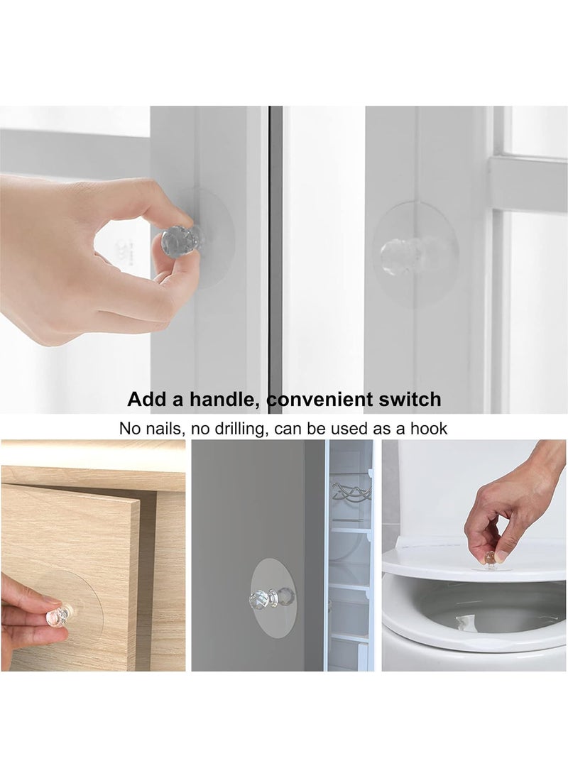 NOAHARK NOAHARK Sticky Drawer Knobs Pull Handles for Windows Wardrobe Cupboards Drawers Shoe Racks Perfectly Match Various Styles for Home and Furniture Decoration Pack of 8  - Image 3