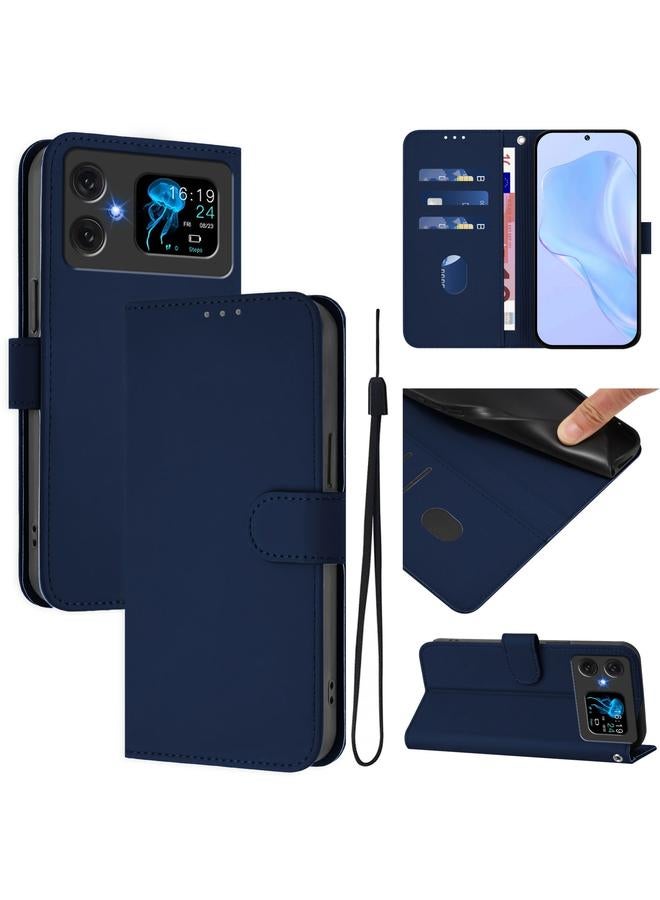 The Bros Case For Cubot A20 Skin Feel Solid Color Leather Phone Case with Lanyard - Image 1