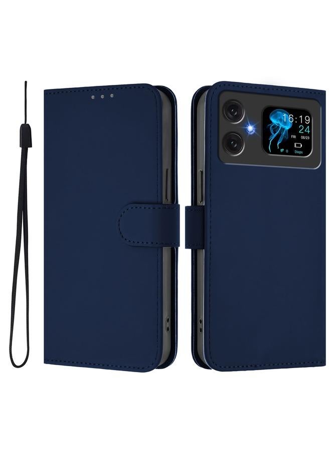The Bros Case For Cubot A20 Skin Feel Solid Color Leather Phone Case with Lanyard - Image 2