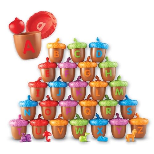 Learning Resources Alphabet Acorns Activity Set ABC Puzzle Preschool Learning Activities Speech Therapy Materials Manipulatives for Preschoolers Fine Motor Skills - Image 1