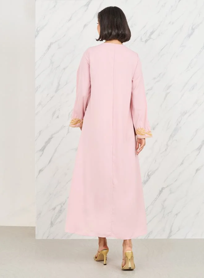 Take Two Embroidered V Neck Jalabiya