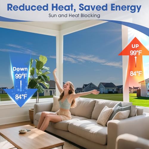 Windimiley One Way Privacy Window Film,Sun Blocking Window Film with 3 Tools, Heat & UV Blocking Window Tint Film for Home, Easy Install DIY Office Window Covering See Out Not in (17.5 x 78.7 Inch,Silver) - Image 3