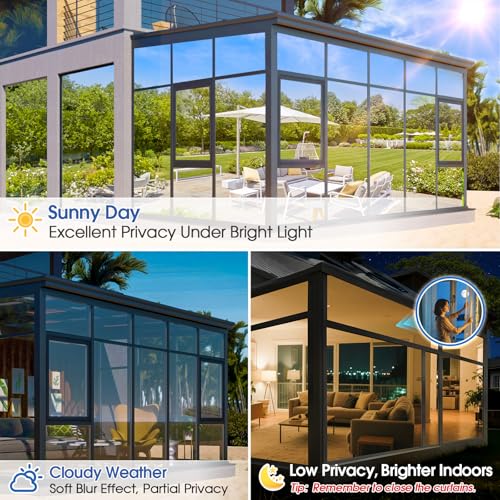 Windimiley One Way Privacy Window Film,Sun Blocking Window Film with 3 Tools, Heat & UV Blocking Window Tint Film for Home, Easy Install DIY Office Window Covering See Out Not in (17.5 x 78.7 Inch,Silver) - Image 5