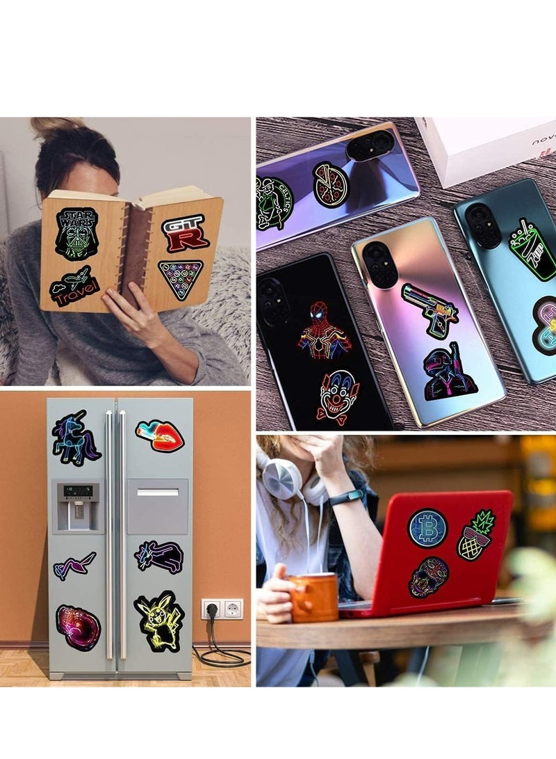 Oasisgalore 50pcs Neon Style Stickers Waterproof Vintage Pop Art Stickers for Luggage，Bicycle, Guitar, Laptop - Image 2
