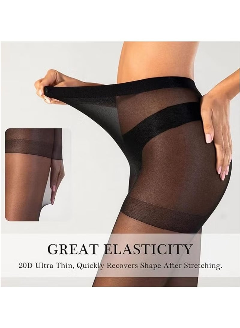 JOGAMS 4 Pairs Premium Silk Stockings Sheer Pantyhose for Women  - Image 3