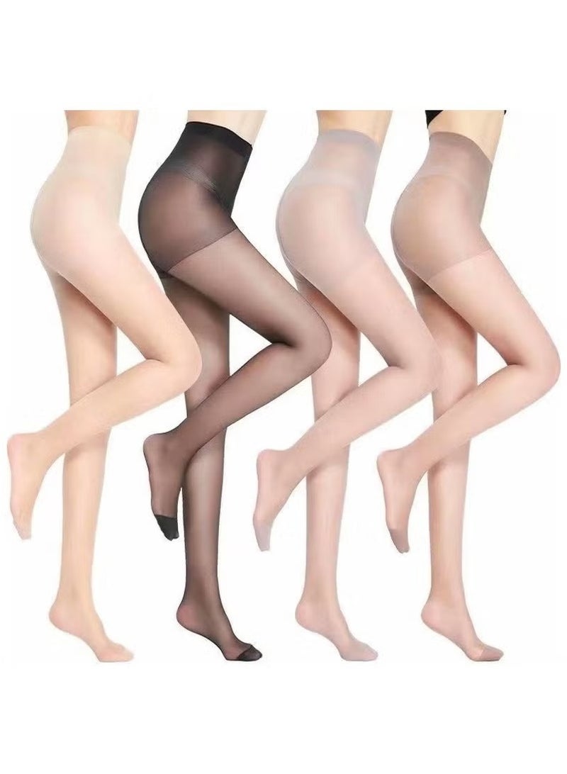 JOGAMS 4 Pairs Premium Silk Stockings Sheer Pantyhose for Women  - Image 1